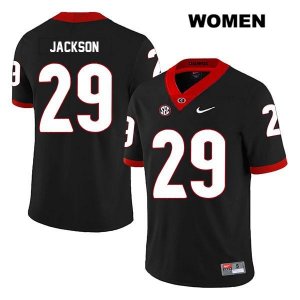 Women's Georgia Bulldogs NCAA #29 Darius Jackson Nike Stitched Black Legend Authentic College Football Jersey GOD0654UO